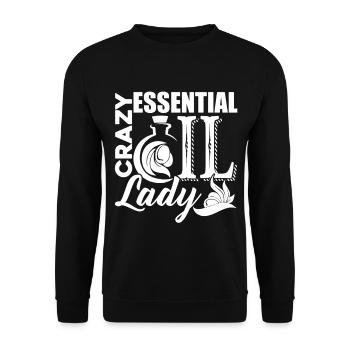 Crazy Essential Oil Lady - Unisex Sweatshirt - black - Front - Alina (178cm) & Michal (187cm)