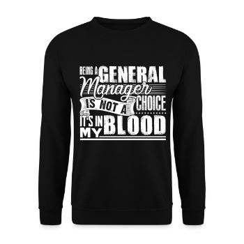 General Manager It's In My Blood - Unisex Sweatshirt - black - Front - Alina (178cm) & Michal (187cm)