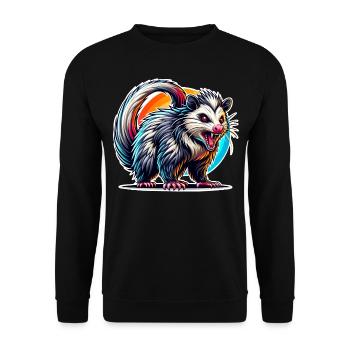 Opossum - Unisex Sweatshirt - black - Front - Alina (178cm) & Michal (187cm)