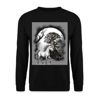 Licorne Licornes Cheval - Sweat-shirt Unisexe - noir - Devant - Alina (178cm) & Michal (187cm)