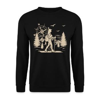 Mountain Hiking Girl Adventure Hiking Girls - Unisex Sweatshirt - black - Front - Alina (178cm) & Michal (187cm)