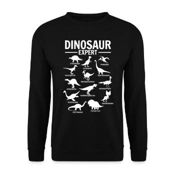 Dinos Funny Dinosaur Expert - Unisex Sweatshirt - black - Front - Alina (178cm) & Michal (187cm)