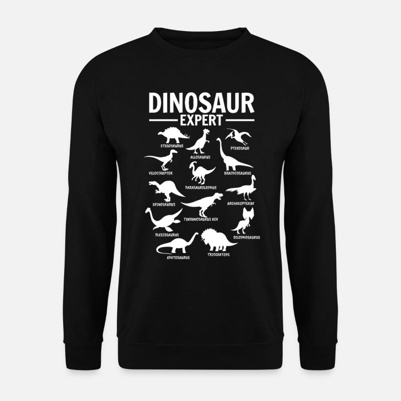 Dinos Funny Dinosaur Expert - Unisex Pullover - Schwarz