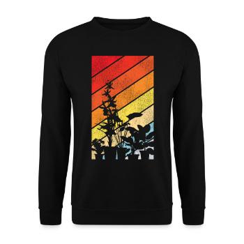 Amoureux des plantes jardinage rétro - Sweat-shirt Unisexe - noir - Devant - Alina (178cm) & Michal (187cm)