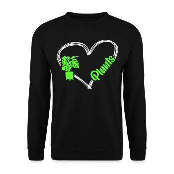 Plant Lover Gardening Heart - Unisex Sweatshirt - black - Front - Alina (178cm) & Michal (187cm)