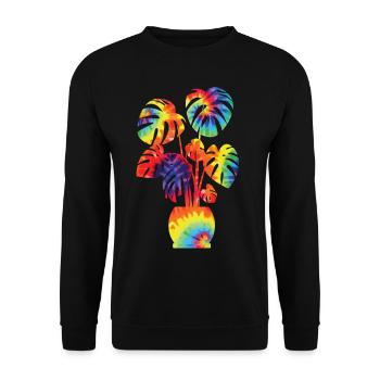 Amateur de plantes jardinage Tie Dye - Sweat-shirt Unisexe - noir - Devant - Alina (178cm) & Michal (187cm)