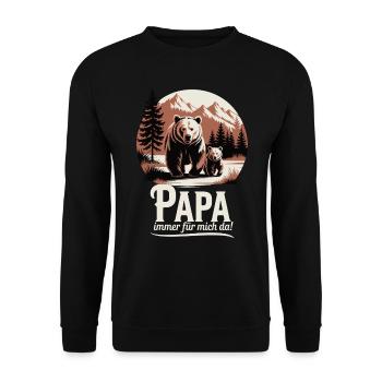 Papa – Immer für mich da - Unisex Pullover - Schwarz - Vorne - Alina (178cm) & Michal (187cm)