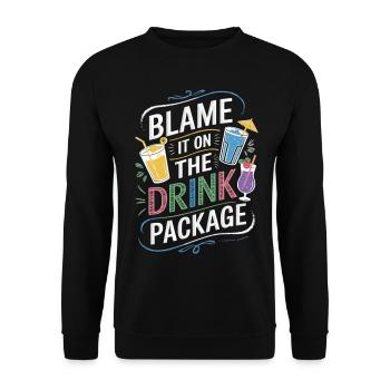 Party without borders – the drink package is to blame! - Unisex Sweatshirt - black - Front - Alina (178cm) & Michal (187cm)