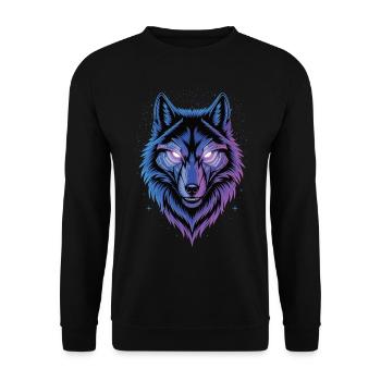 Neon Cyber Wolf – Un look futuriste ! - Sweat-shirt Unisexe - noir - Devant - Alina (178cm) & Michal (187cm)