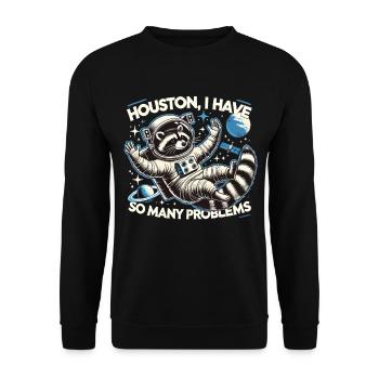 Houston, we have a problem - Unisex Sweatshirt - black - Front - Alina (178cm) & Michal (187cm)