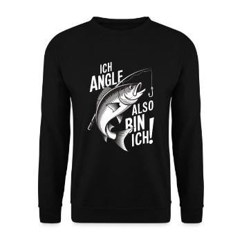 Ich Angle also bin ich - Unisex Pullover - Schwarz - Vorne - Alina (178cm) & Michal (187cm)