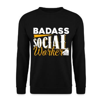 Social Worker Badass Social Worker - Unisex Sweatshirt - black - Front - Alina (178cm) & Michal (187cm)