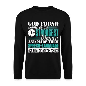 God Made Speech Language Pathologist - Unisex Sweatshirt - black - Front - Alina (178cm) & Michal (187cm)