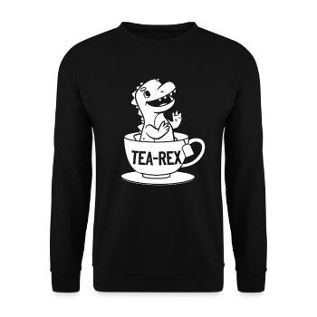 Funny Dinosaur Tea-Rex Dino T-Rex Dino - Unisex Sweatshirt - black - Front - Alina (178cm) & Michal (187cm)