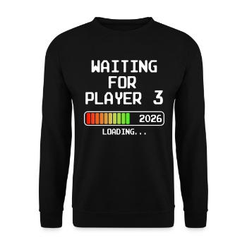 Futur papa 2026 Bientôt Maman Attendant le Joueur 3 - Sweat-shirt Unisexe - noir - Devant - Alina (178cm) & Michal (187cm)