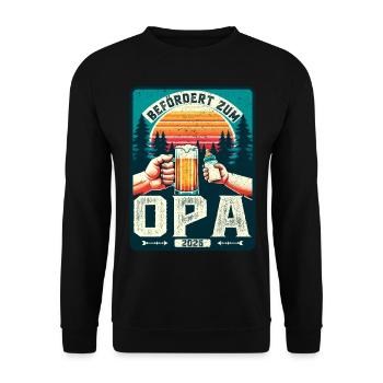 Werdender Opa - Zukünftiger Großvater Opa 2026 - Unisex Pullover - Schwarz - Vorne - Alina (178cm) & Michal (187cm)