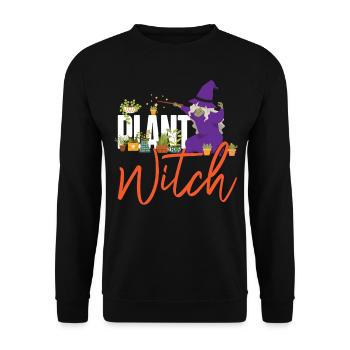 Plant Lover Gardening Halloween - Unisex Sweatshirt - black - Front - Alina (178cm) & Michal (187cm)