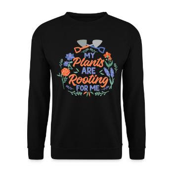 Plant Lover Gardening Pun My - Unisex Sweatshirt - black - Front - Alina (178cm) & Michal (187cm)