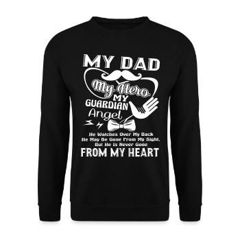 Father's Day My Dad Is My Angel - Unisex Sweatshirt - black - Front - Alina (178cm) & Michal (187cm)