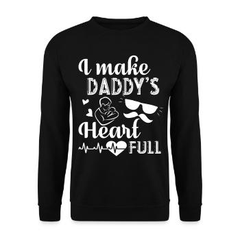 Father's Day I Make Daddy's Heart Full - Unisex Sweatshirt - black - Front - Alina (178cm) & Michal (187cm)