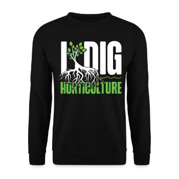 Plant Lover Gardening Pun I Dig - Unisex Sweatshirt - black - Front - Alina (178cm) & Michal (187cm)