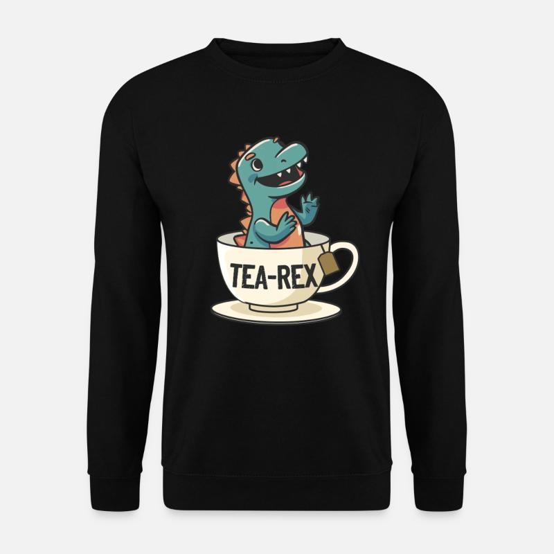 Funny Dinosaur Tea-Rex Dinosaur - Unisex Sweatshirt - black