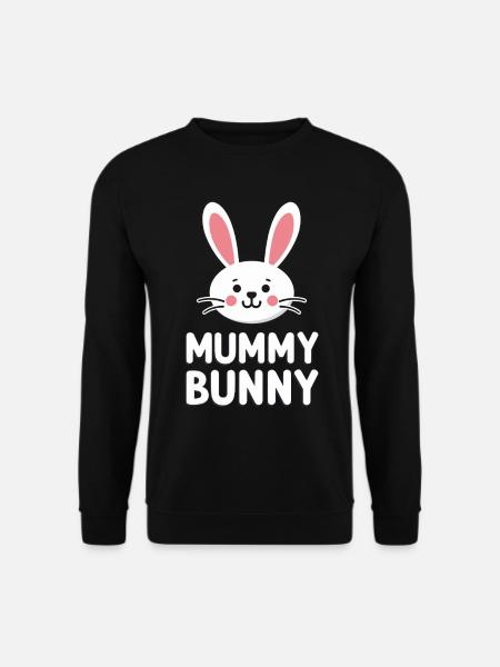 Mummy Bunny Osterdesign für Hasenfans - Unisex Pullover - Schwarz