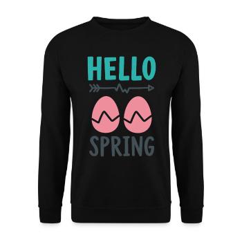 Bonjour le design printanier avec des œufs de Pâques - Sweat-shirt Unisexe - noir - Devant - Alina (178cm) & Michal (187cm)