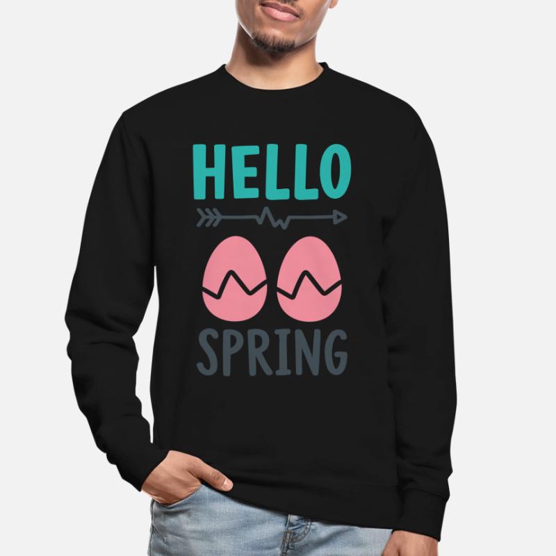 Hello Spring Spring Design with Easter Eggs Unisex Sweatshirt
