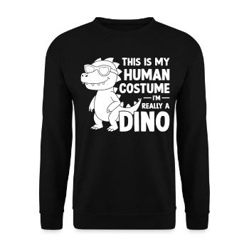 dinosaure dino - c’est mon costume humain je suis - Sweat-shirt Unisexe - noir - Devant - Alina (178cm) & Michal (187cm)