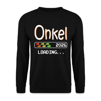 Werdender Onkel 2026 loading ich werde Onkel - Unisex Pullover - Schwarz - Vorne - Alina (178cm) & Michal (187cm)