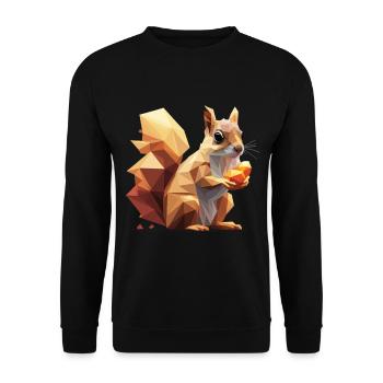 Écureuil low-poly - Sweat-shirt Unisexe - noir - Devant - Alina (178cm) & Michal (187cm)