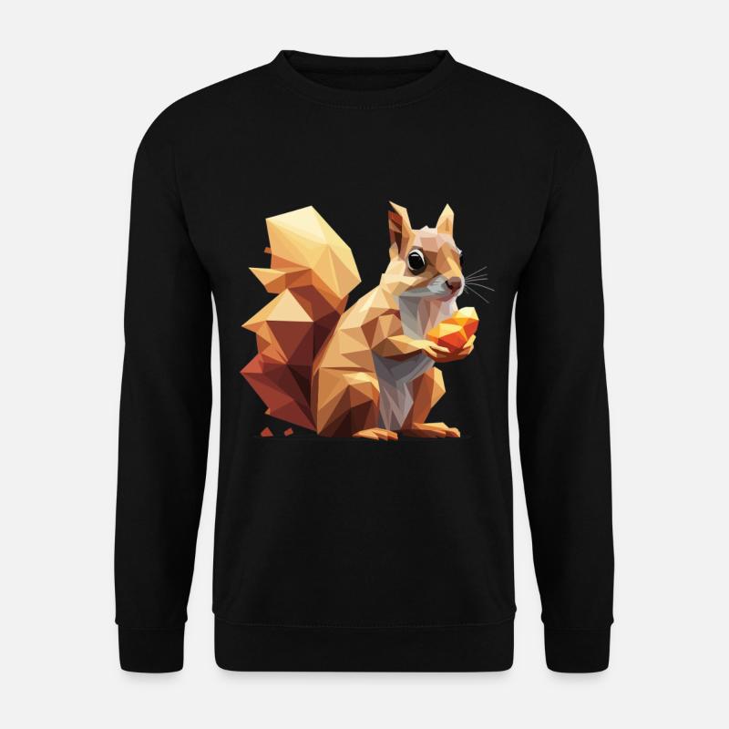 Low-Poly Eichhörnchen - Unisex Pullover - Schwarz