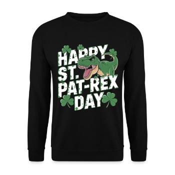 Happy St. Pat-Rex Day - Unisex Sweatshirt - black - Front - Alina (178cm) & Michal (187cm)