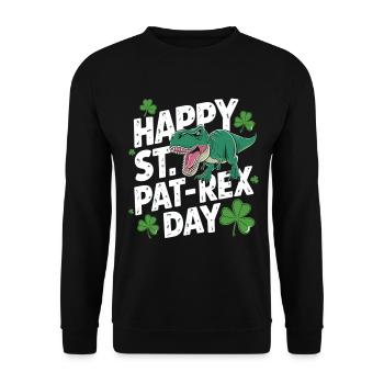 St. Pat-Rex Day Funny - Unisex Sweatshirt - black - Front - Alina (178cm) & Michal (187cm)