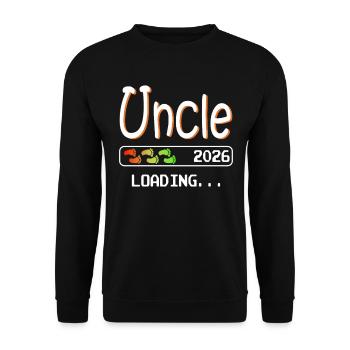 Werdender Onkel 2026 loading ich werde Onkel - Unisex Pullover - Schwarz - Vorne - Alina (178cm) & Michal (187cm)