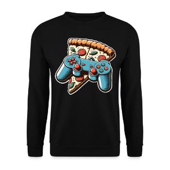 Pizza Gaming Gamer - Unisex Pullover - Schwarz - Vorne - Alina (178cm) & Michal (187cm)