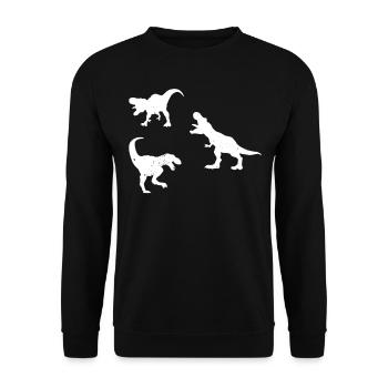 Dinosaur Silhouette T-Rex Dinosaur - Unisex Pullover - Schwarz - Vorne - Alina (178cm) & Michal (187cm)