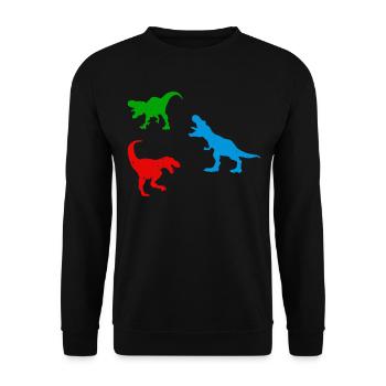 Dinosaur Silhouette T-Rex Dinosaur Silhouette - Unisex Pullover - Schwarz - Vorne - Alina (178cm) & Michal (187cm)