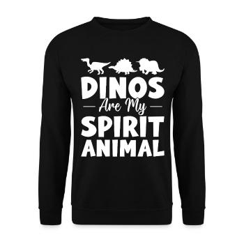 Dinos are my spirit animal - Dino Dinosaur Lover - Unisex Sweatshirt - black - Front - Alina (178cm) & Michal (187cm)