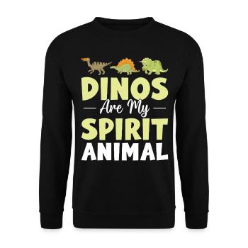 Dinos are my spirit animal - Dinosaur Lover - Unisex Sweatshirt - black - Front - Alina (178cm) & Michal (187cm)