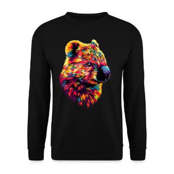 Wombat Australien Beuteltier Süßer Wombat - Unisex Pullover - Schwarz - Vorne - Alina (178cm) & Michal (187cm)