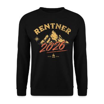 Rentner 2026 - Unisex Pullover - Schwarz - Vorne - Alina (178cm) & Michal (187cm)