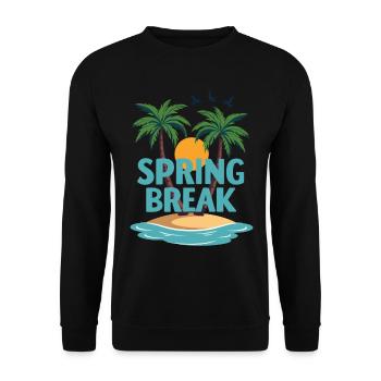 Spring Break Palm Trees Beach - Unisex Sweatshirt - black - Front - Alina (178cm) & Michal (187cm)