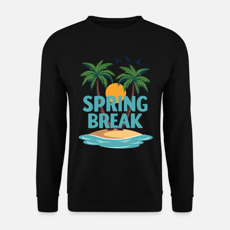 Spring Break Palm Trees Beach - Unisex Sweatshirt - black
