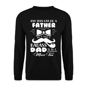 Father's Day Single Dad - Unisex Sweatshirt - black - Front - Alina (178cm) & Michal (187cm)