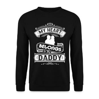 Father's Day My Heart Belongs To My Daddy - Unisex Sweatshirt - black - Front - Alina (178cm) & Michal (187cm)
