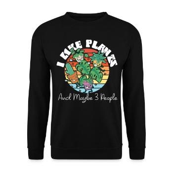 Plant Lover Gardening I Like - Unisex Sweatshirt - black - Front - Alina (178cm) & Michal (187cm)