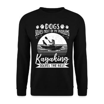 Dogs Solve Most Of My Problems Kayaking Solves The - Unisex Sweatshirt - black - Front - Alina (178cm) & Michal (187cm)