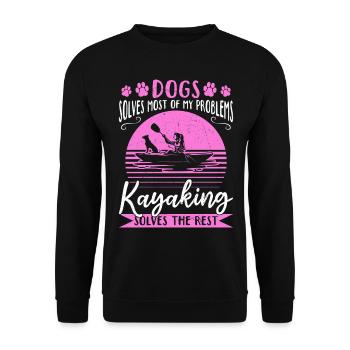 Dogs Solve Most Of My Problems Kayaking Solves The - Unisex Sweatshirt - black - Front - Alina (178cm) & Michal (187cm)